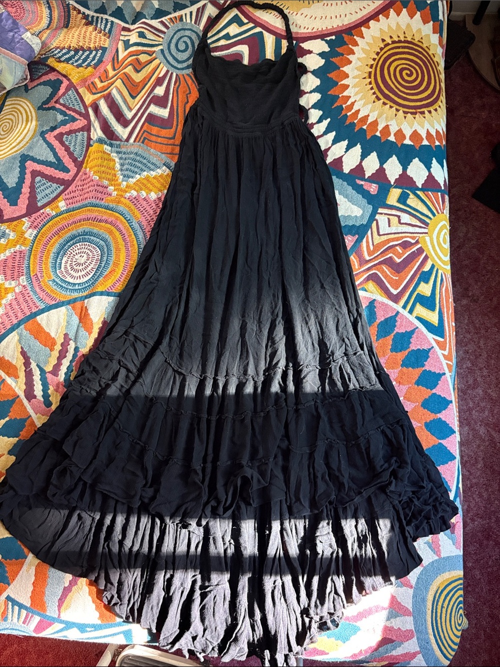 Black Backless Halter Maxi Dress - Unbranded